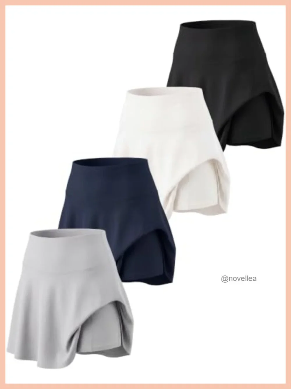 4 Pack Women's Pleated Skort Athletic Skirt with Pockets